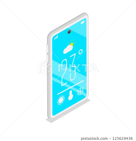 3D Isometric Flat Set of Smart Home Heating And Cooling. Item 2 3D Isometric Flat Set of Smart Home Heating And Cooling. Item 2 125629436