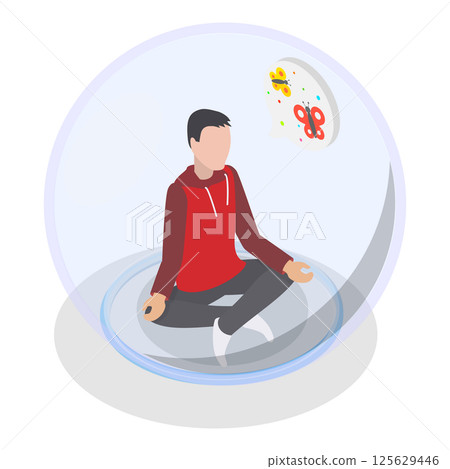 3D Isometric Flat Illustration of Introverts. Item 1 3D Isometric Flat Illustration of Introverts. Item 1 125629446