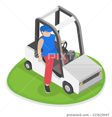 3D Isometric Flat Illustration of Golfers. Item 1 3D Isometric Flat Illustration of Golfers. Item 1 125629447