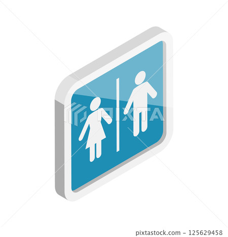 3D Isometric Flat  Set of Restroom Signs. Item 8 125629458