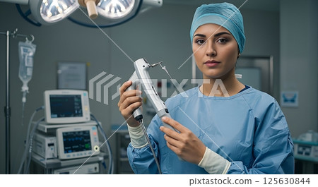 Doctor in a Blue Coat in an Operating Room Doctor in a Blue Coat in an Operating Room 125630844