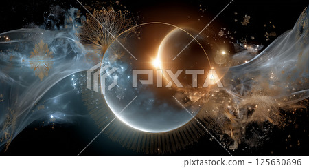 Abstractions and scenes on the theme of astrology 125630896