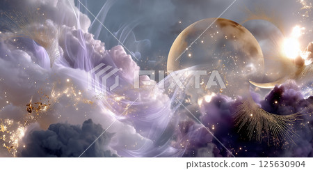 Abstractions and scenes on the theme of astrology 125630904
