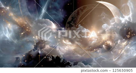 Abstractions and scenes on the theme of astrology 125630905
