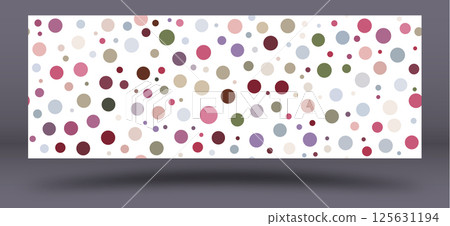 Seamless pattern of multicolored circles. Template for textures, textiles, wallpapers, banners, invitations and simple backgrounds. Layout for cover, poster, postcard, interior and decorative art 125631194
