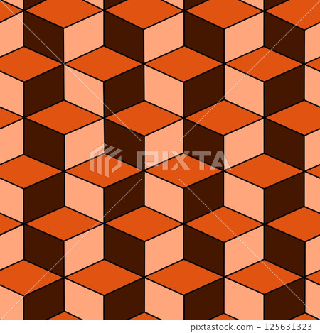 Seamless wallpaper of orange tile with squares 125631323