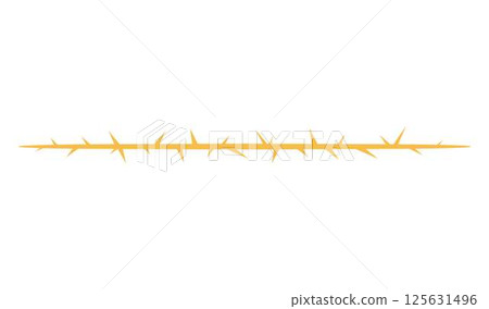 Abstract straight line thorny vine stem. Bounding frame. 125631496