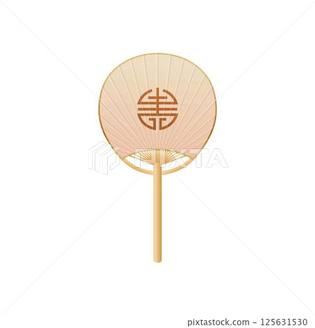 Vector illustration of bamboo round fan with lettering meaning durability. Vector illustration of bamboo round fan with lettering meaning durability. 125631530