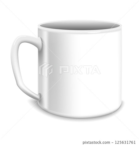 Vector illustration of white big cup Vector illustration of white big cup 125631761