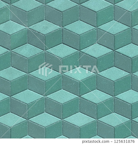 Seamless pattern of abstract green-blue mosaic tiles with blue and blue 125631876