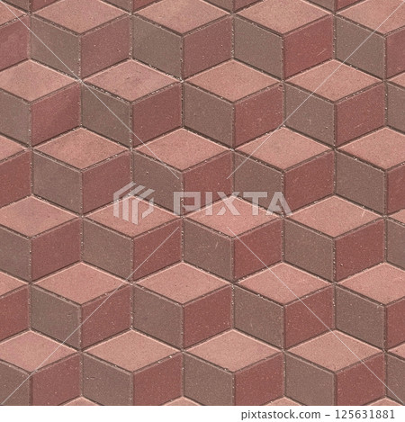 Seamless pattern of abstract red brick block with square pattern 125631881