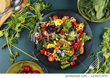 Healthy lunch plate, salad. 125631970