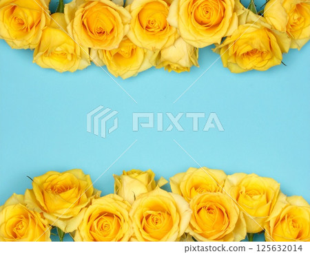 父親節淺藍色背景上的黃玫瑰圖片 125632014