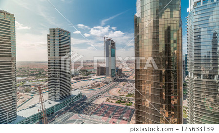 Residential apartments and offices in Jumeirah lake towers district timelapse in Dubai 125633139