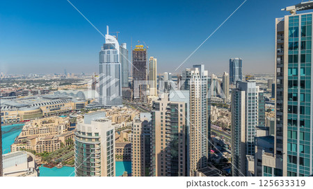 Dubai downtown during all day timelapse 125633319
