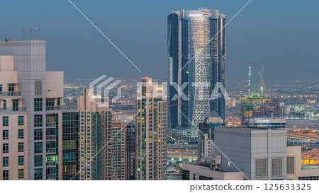 Dubai downtown day to night timelapse 125633325