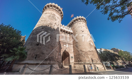 Towers of Quart timelapse hyperlapse in Valencia, Spain. Towers of Quart timelapse hyperlapse in Valencia, Spain. 125633539