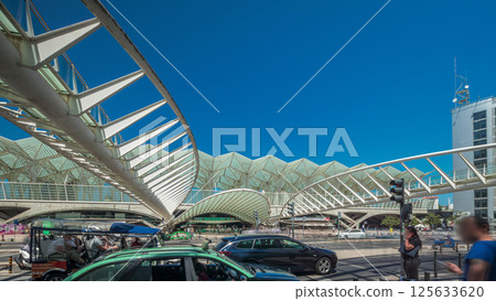 Lisbon Oriente Train and Bus Station timelapse hyperlapse. Lisbon, Portugal Lisbon Oriente Train and Bus Station timelapse hyperlapse. Lisbon, Portugal 125633620