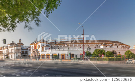 Plaza de Toros de la Real Maestranza de Caballeria de Sevilla timelapse hyperlapse 125633686