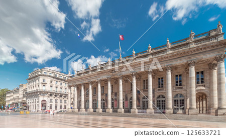 Grand Theatre de Bordeaux timelapse hyperlapse in France, home to the Opera National Grand Theatre de Bordeaux timelapse hyperlapse in France, home to the Opera National 125633721