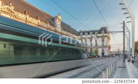 Bordeaux Saint Jean Train Station timelapse, the main railway hub in Aquitaine, France 125633724