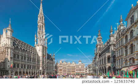 The Grand-Place timelapse hyperlapse in Brussels, Belgium. The Grand-Place timelapse hyperlapse in Brussels, Belgium. 125633740