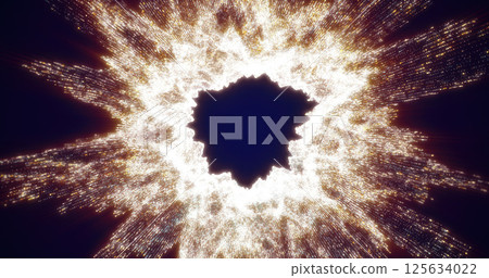 Radiant white and gold burst of light particles spreading outward, creating a warm and luminous energy aesthetic against a dark backdrop Radiant white and gold burst of light particles spreading outward, creating a warm and luminous energy aesthetic against a dark backdrop 125634022