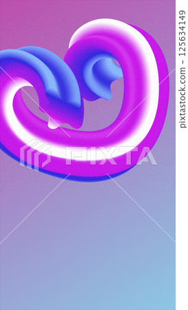 Colorful abstract 3D curved ribbons in purple and blue on gradient background, modern design style Colorful abstract 3D curved ribbons in purple and blue on gradient background, modern design style 125634149
