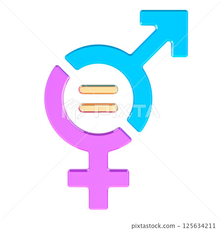 Gender equality, concept. Equality of men and women. 3D rendering 125634211