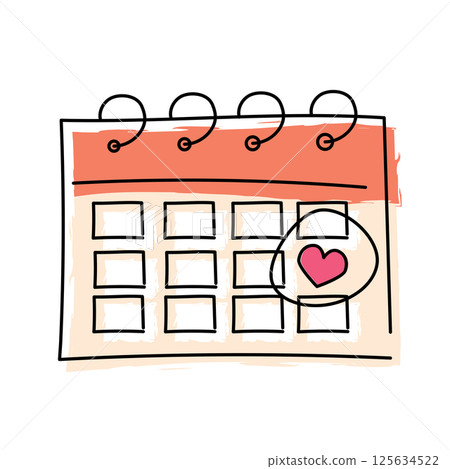 Marked love calendar. Vector Marked love calendar. Vector 125634522