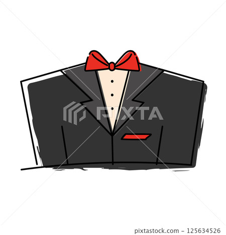 Tuxedo wedding outfit. Vector 125634526