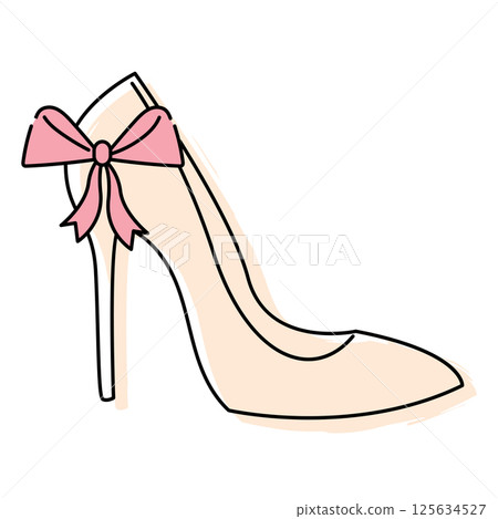 High heel with bow. Vector High heel with bow. Vector 125634527