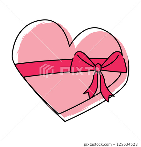 Heart shaped gift box. Vector Heart shaped gift box. Vector 125634528