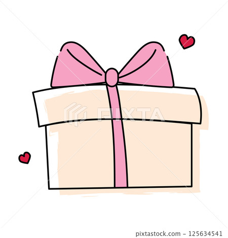 Gift box with ribbon. Vector Gift box with ribbon. Vector 125634541