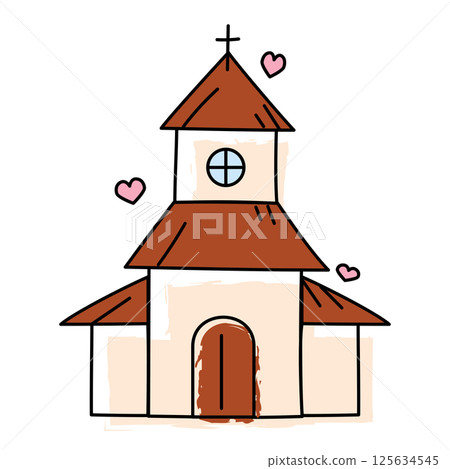 Church wedding scene. Vector Church wedding scene. Vector 125634545