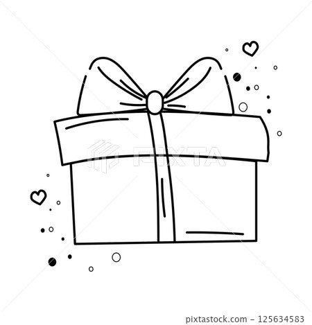 Gift box with ribbon. Vector Gift box with ribbon. Vector 125634583