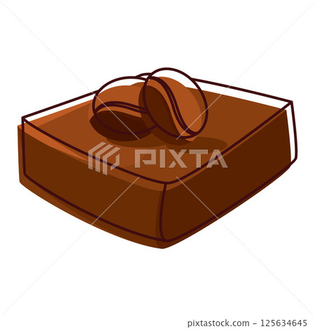 Coffee chocolate square. Vector Coffee chocolate square. Vector 125634645