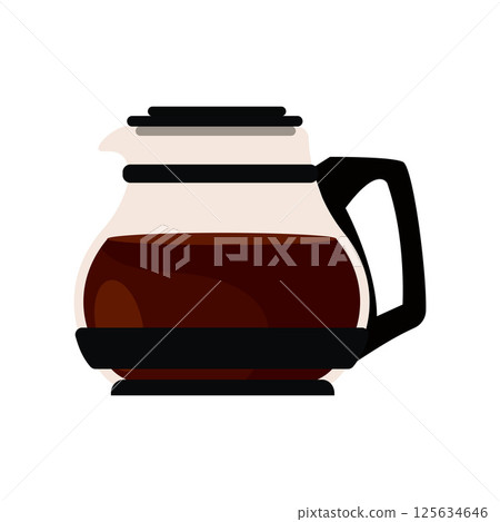 Coffee pot with handle. Vector 125634646