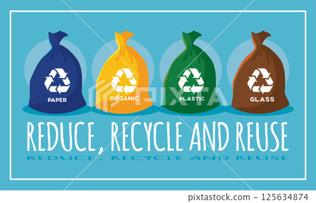 Color bins for recycling. Vector Color bins for recycling. Vector 125634874