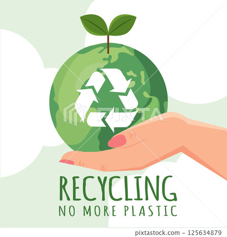 Green planet in hand icon. Vector Green planet in hand icon. Vector 125634879