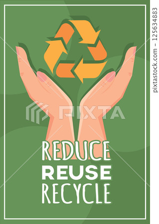 Hands with recycle icon. Vector Hands with recycle icon. Vector 125634883