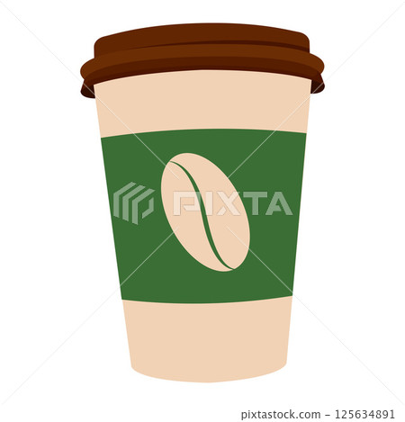 Coffee cup with bean logo. Vector Coffee cup with bean logo. Vector 125634891