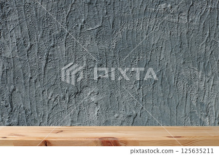 Abstract background with natural wooden podiums and long shadows on a pink wall, an empty showcase for cosmetic products demonstration or presentation, minimal ecology concept, selective focus 125635211