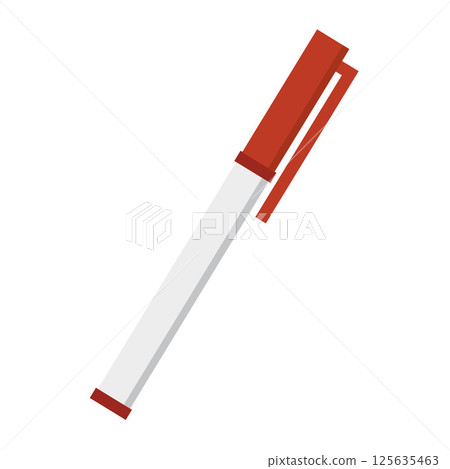 Red ink writing pen. Vector Red ink writing pen. Vector 125635463