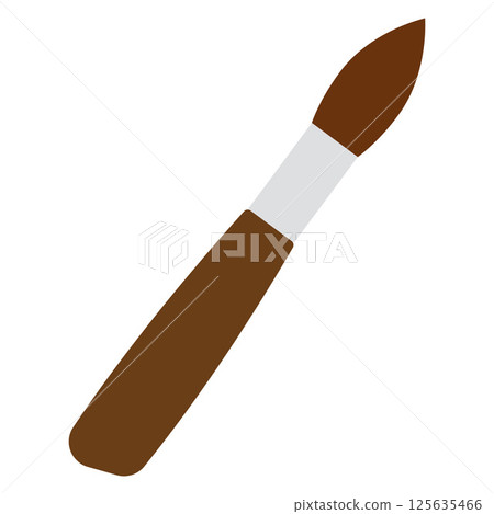 Brown paintbrush tool. Vector 125635466