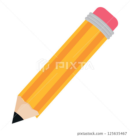 Yellow classic pencil. Vector 125635467