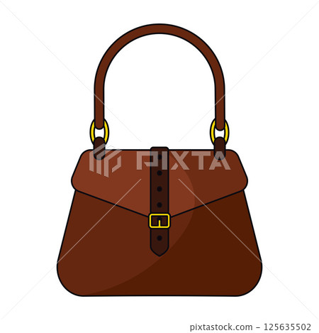 Elegant colored leather handbag. Vector 125635502