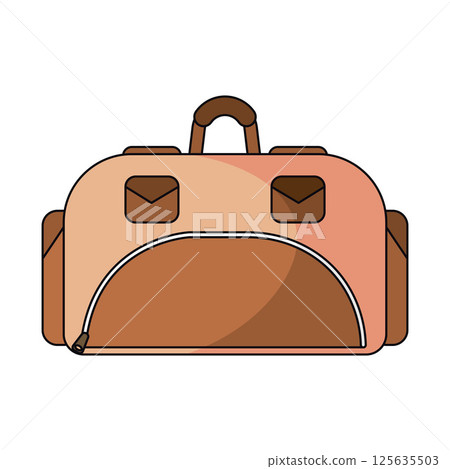 Colored leather travel duffel bag. Vector Colored leather travel duffel bag. Vector 125635503