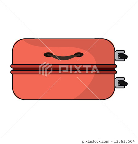 Colored wheeled suitcase. Vector Colored wheeled suitcase. Vector 125635504