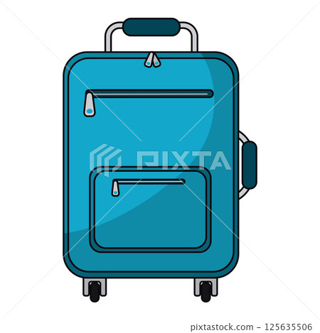 Colored wheeled suitcase. Vector Colored wheeled suitcase. Vector 125635506